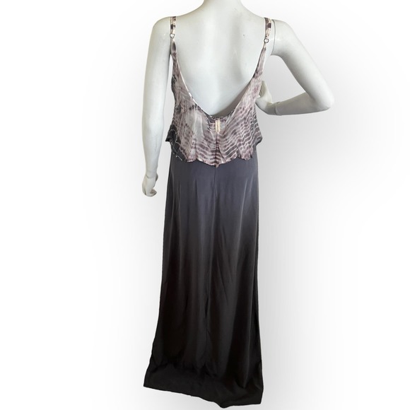 Gypsy 05 Tie Dye 100% Silk Maxi Dress Sleeveless Gray Size S NWT - Picture 3 of 10